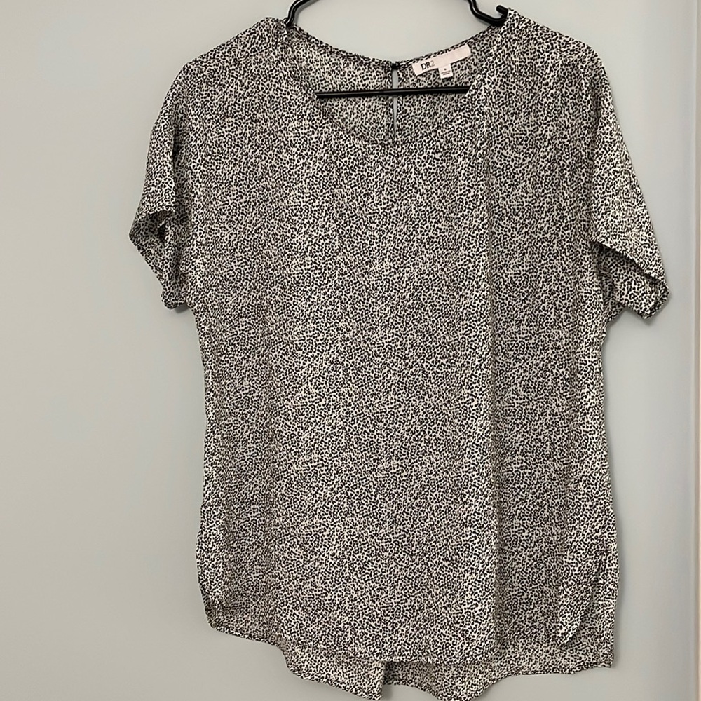 Black and white cheetah print blouse from DR2